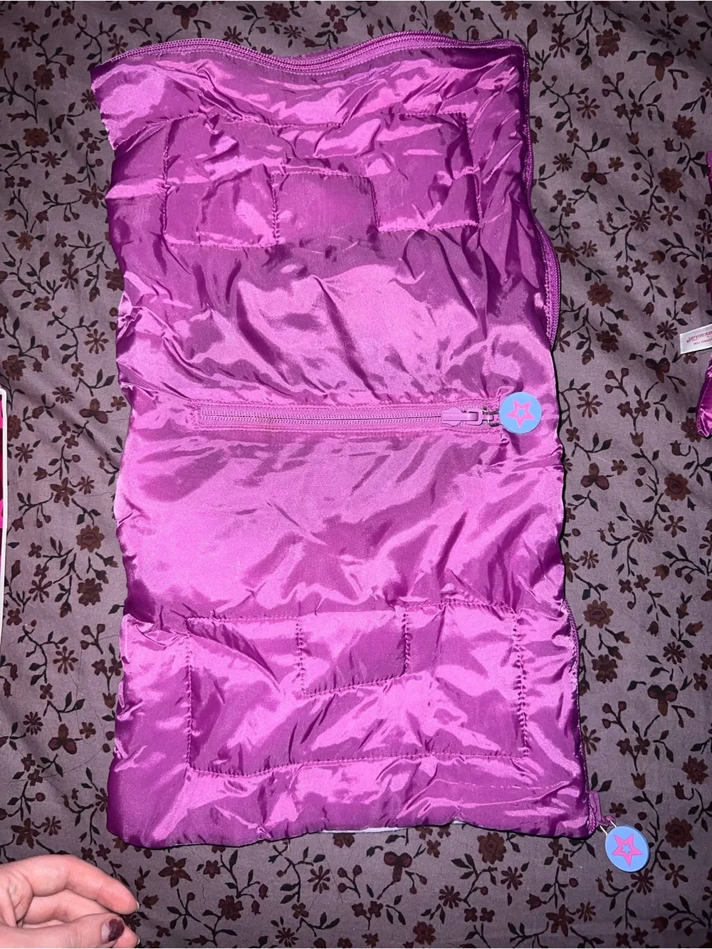 American Girl Pink Floral Sleeping Bag